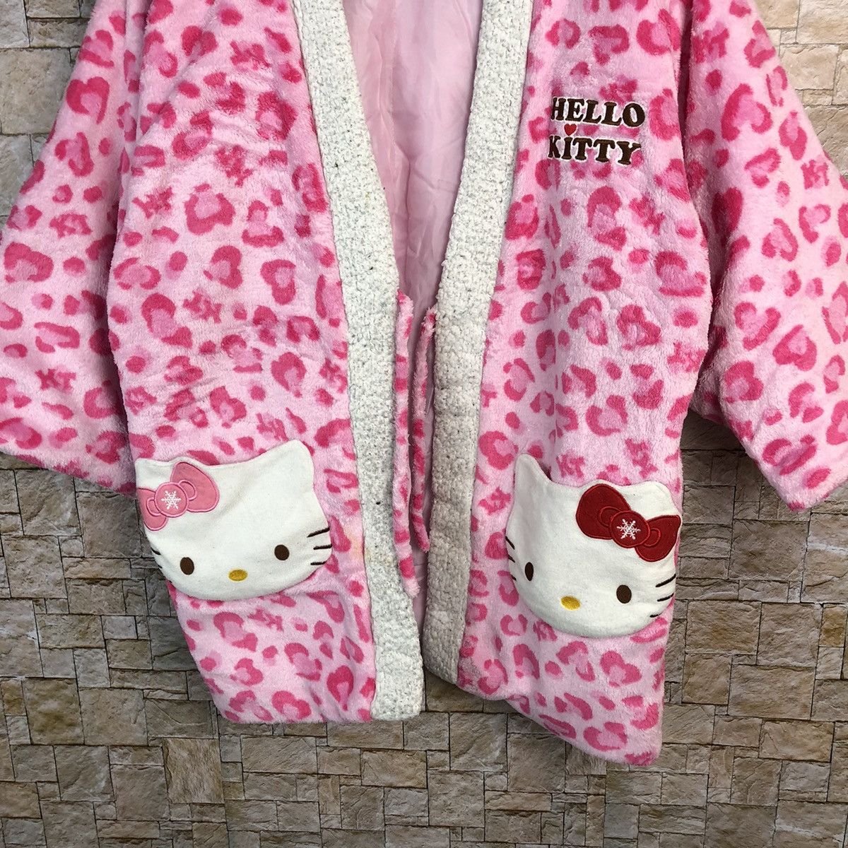 Cartoon Network DL Hello Kitty Pink Kimono sleepwear cardigan vintage #A409 Size XL / US 12-14 / IT 48-50 - 3 Thumbnail