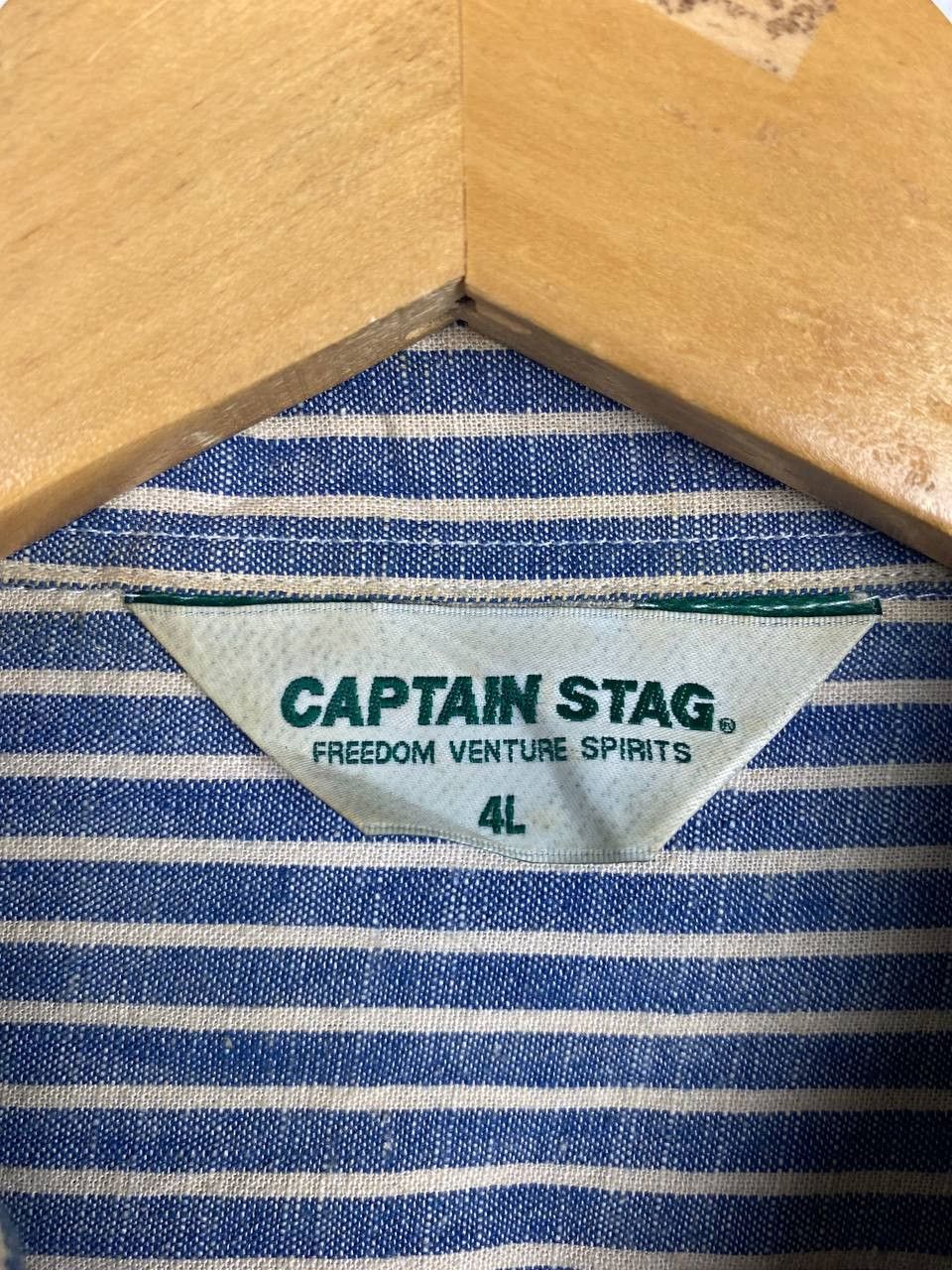 Japanese Brand vintage captain stag shirt hickory stripe design Size US XXL / EU 58 / 5 - 3 Thumbnail
