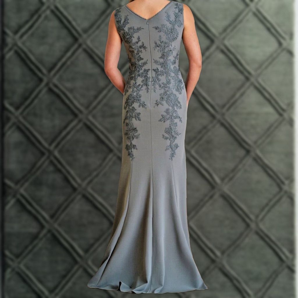Vintage Jade Couture by Jasmine K218004 Stretch Crepe & Lace MOB Dress Sz. 14 (SAMPLE) Size ONE SIZE - 1 Thumbnail