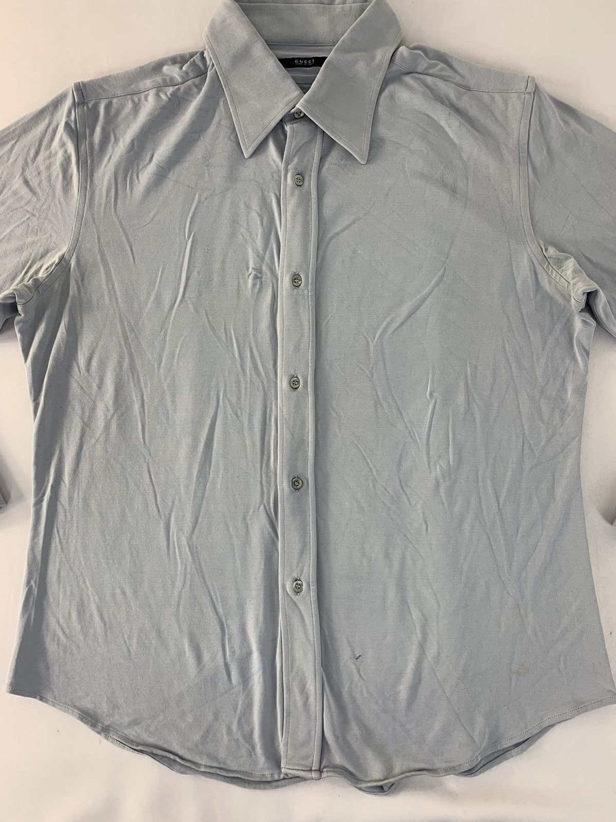 Gucci 90s Gucci Italy Minimalist Button Up Shirt 2/3 Sleeve Size L / US 10 / IT 46 - 2 Thumbnail