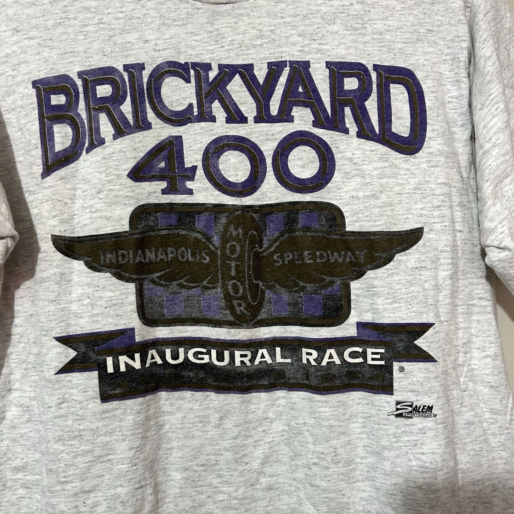 Salem Sportswear VINTAGE Salem Sportswear Brickyard 400 Nascar Racing shirt Mens L Gray 90s Size US L / EU 52-54 / 3 - 2 Thumbnail