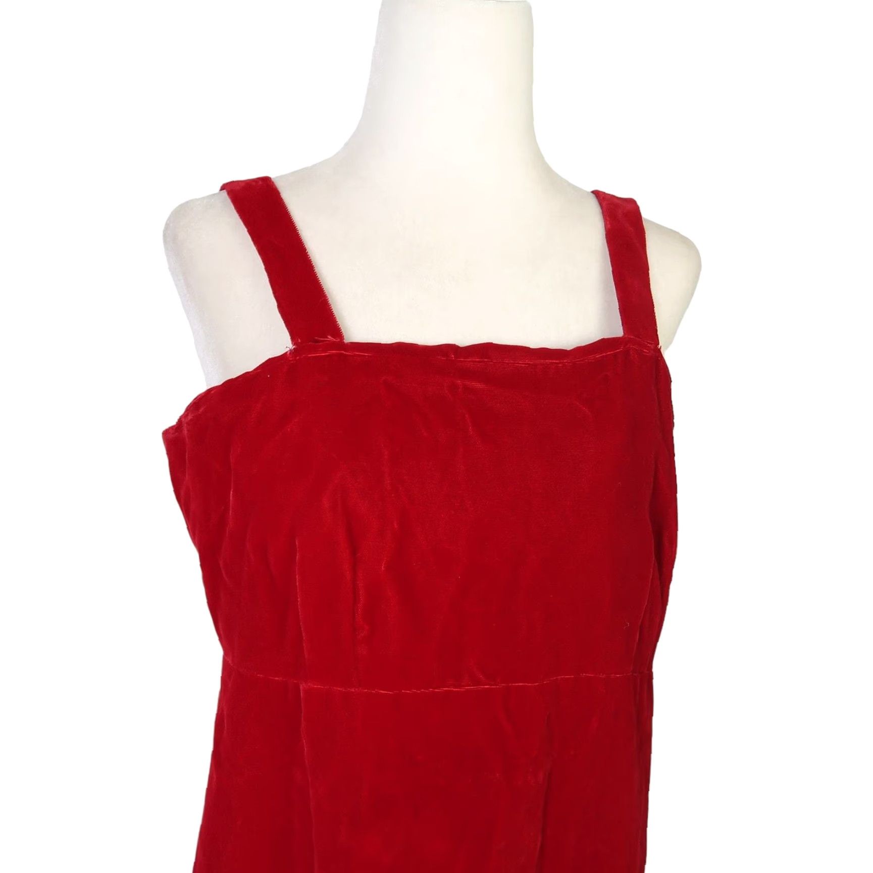 Velvet VINTAGE 90s red velvet formal long maxi jumper dress S Shirt? Size S / US 4 / IT 40 - 2 Thumbnail