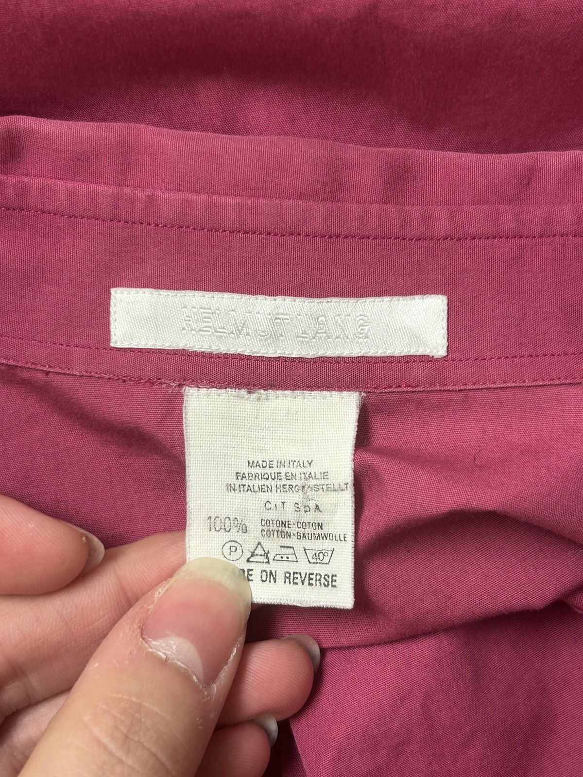 Helmut Lang SS00 Fuschia Turnup button up Size US S / EU 44-46 / 1 - 4 Thumbnail