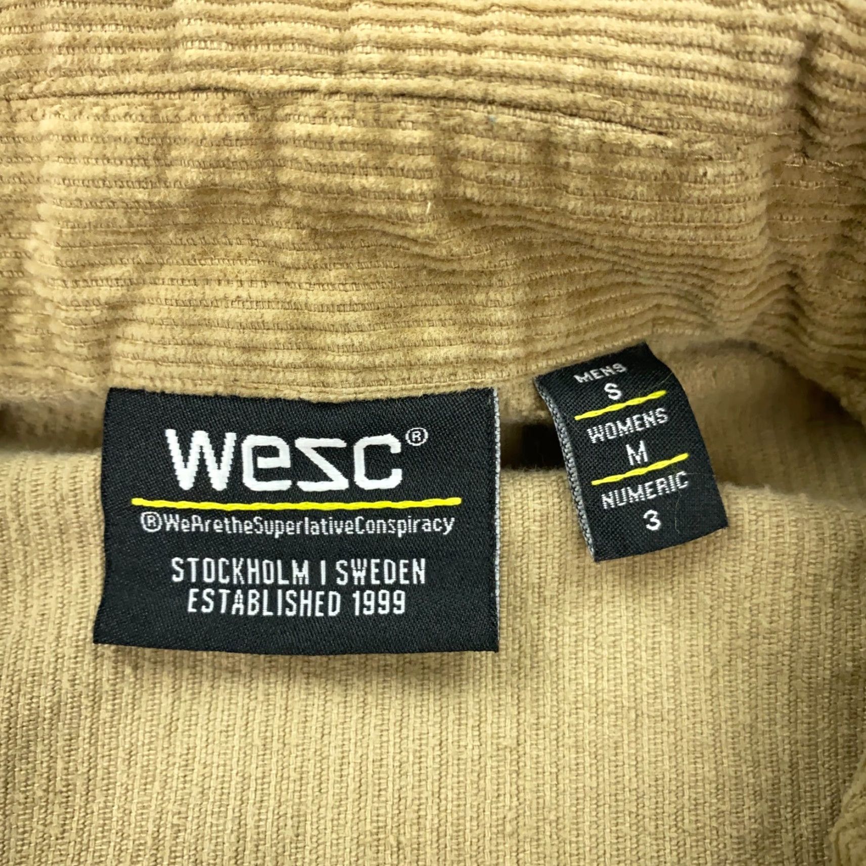 WeSC WeSC Corduroy Jacket Womens Medium Tan Full Zip Brown Cotton Jacket Women's Regular M Size M / US 6-8 / IT 42-44 - 7 Thumbnail