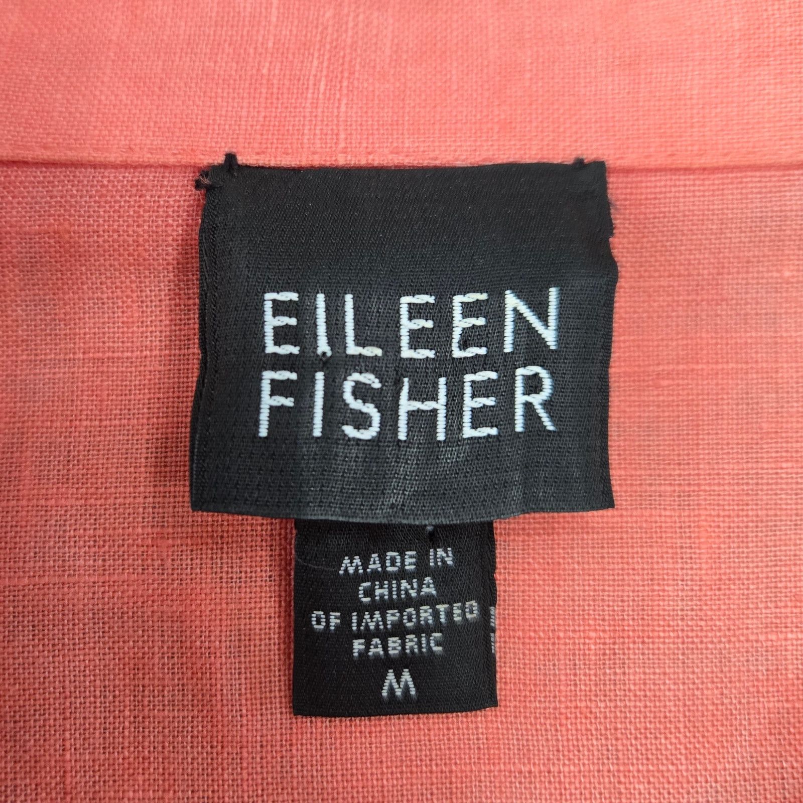 Eileen Fisher Coral Irish Linen Button Front Oversized Top Size Medium Size M / US 6-8 / IT 42-44 - 4 Thumbnail