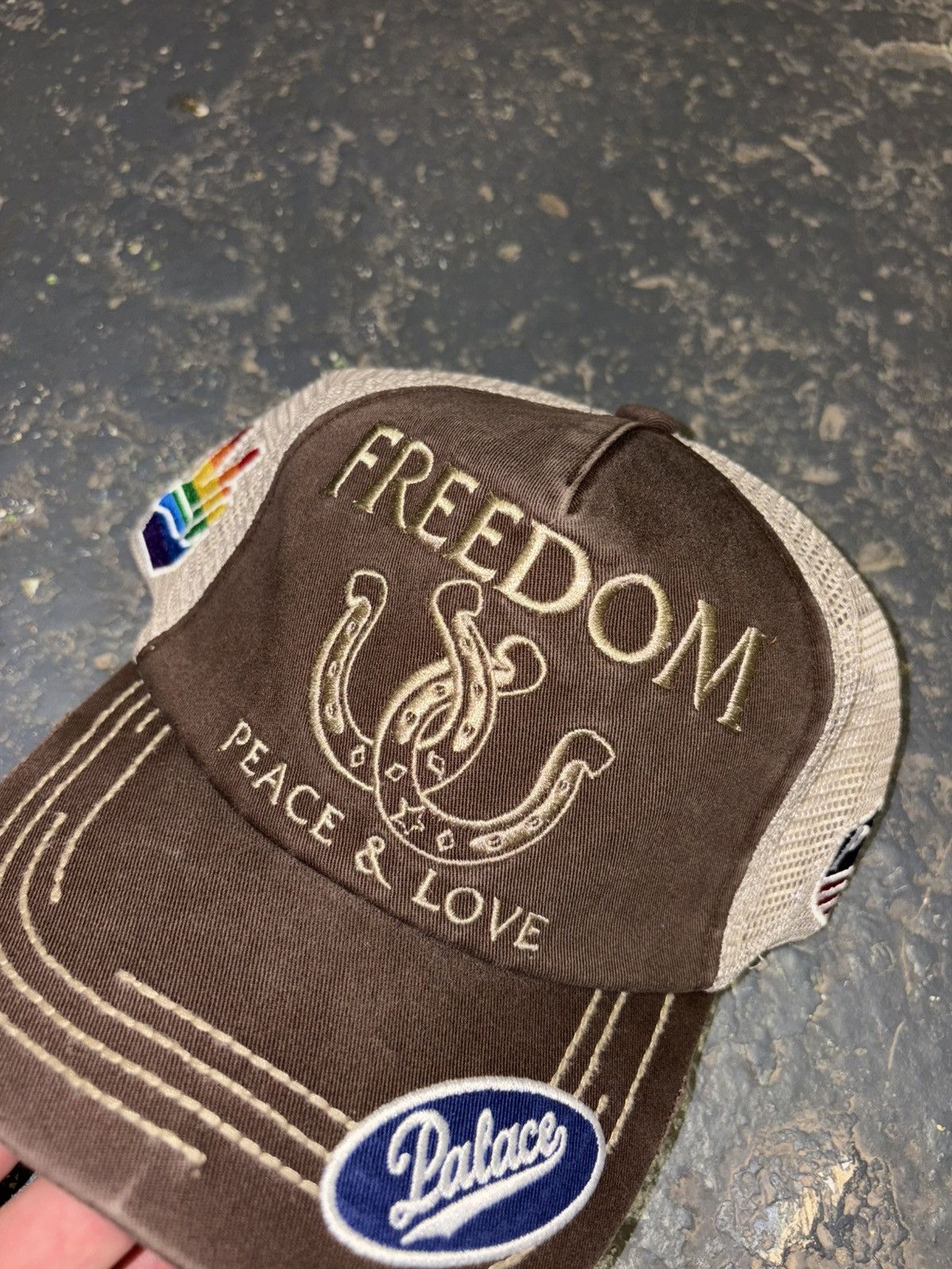 Palace Palace Freedom Distressed Trucker Hat Size ONE SIZE - 2 Thumbnail
