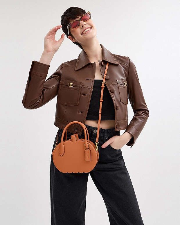 Coach NWT Coach Pumpkin Runway Zipper Leather Crossbody cu868 Size ONE SIZE - 3 Thumbnail