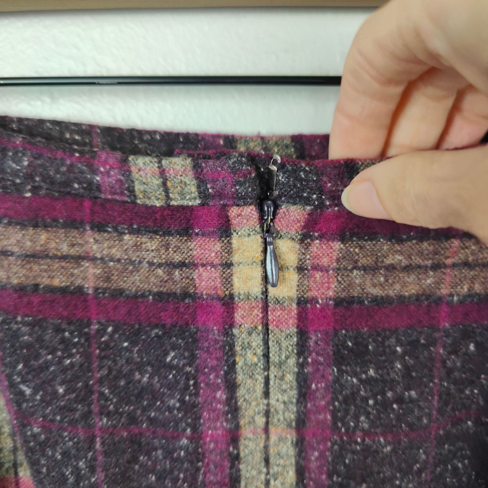 Other Vintage Tapestry Midi Skirt Womens 10 Purple Fringe Wool Size 32" / US 10 / IT 46 - 4 Thumbnail