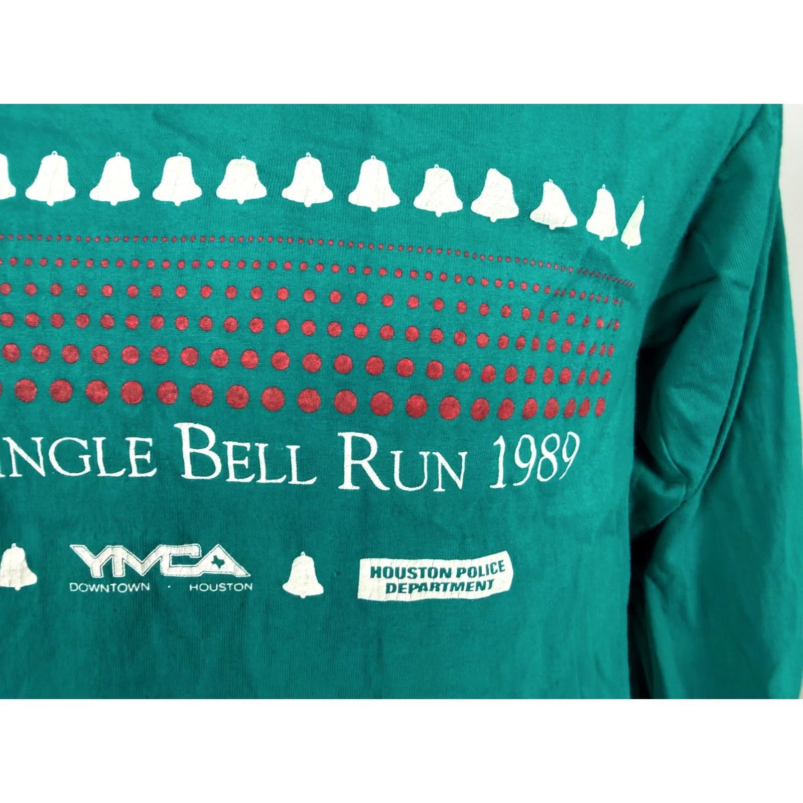 Bell VINTAGE 80s Shirt M Tight Jingle Bell Run Christmas 1989 Houston TX USA Size US M / EU 48-50 / 2 - 5 Thumbnail