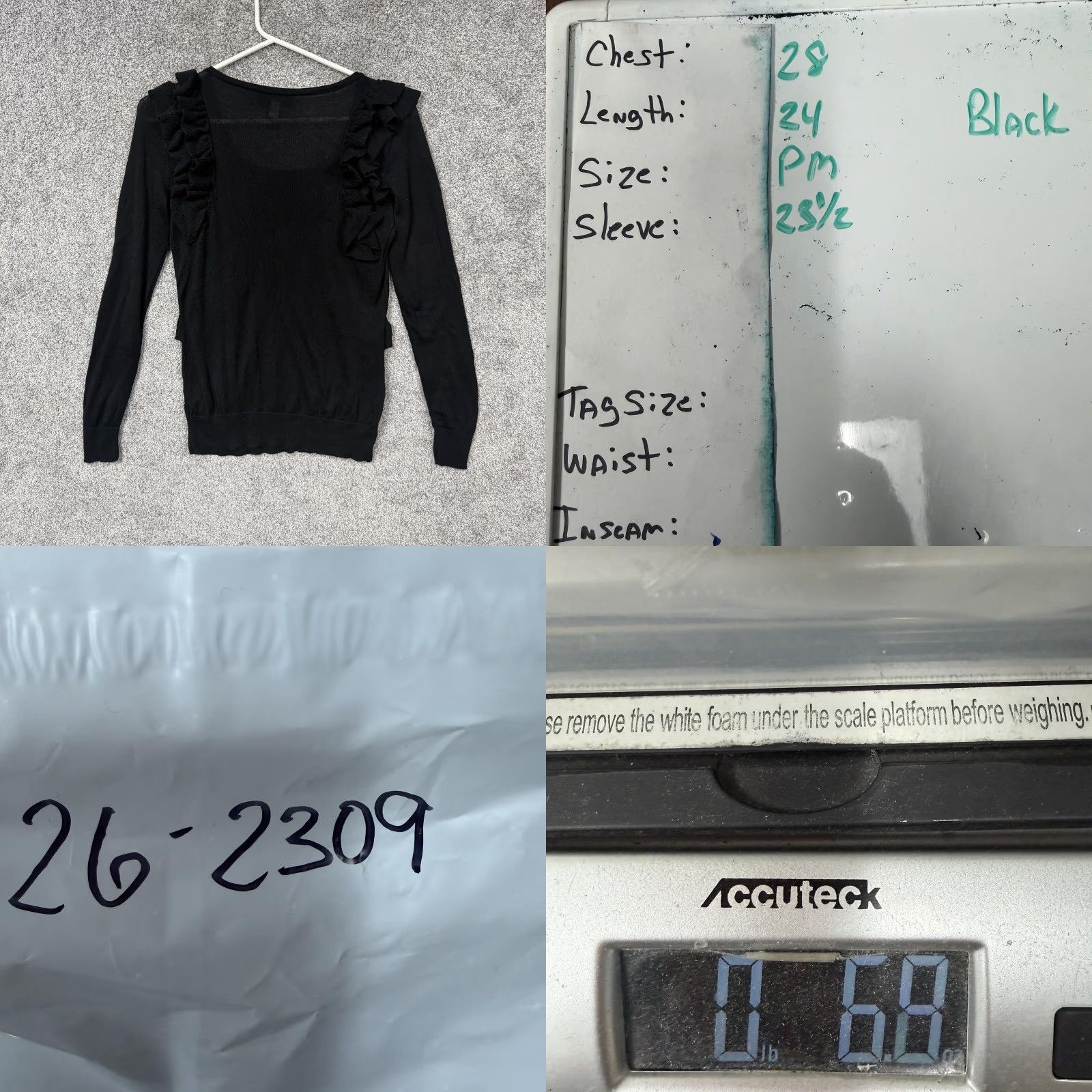 Vintage Cable & Gauge Womens PM Black Lightweight Knit Pullover Sweater Ruffle Front Cotton Modal Scoop Neck Office Chic Casual Knitwear Shoes? Size M / US 6-8 / IT 42-44 - 8 Thumbnail