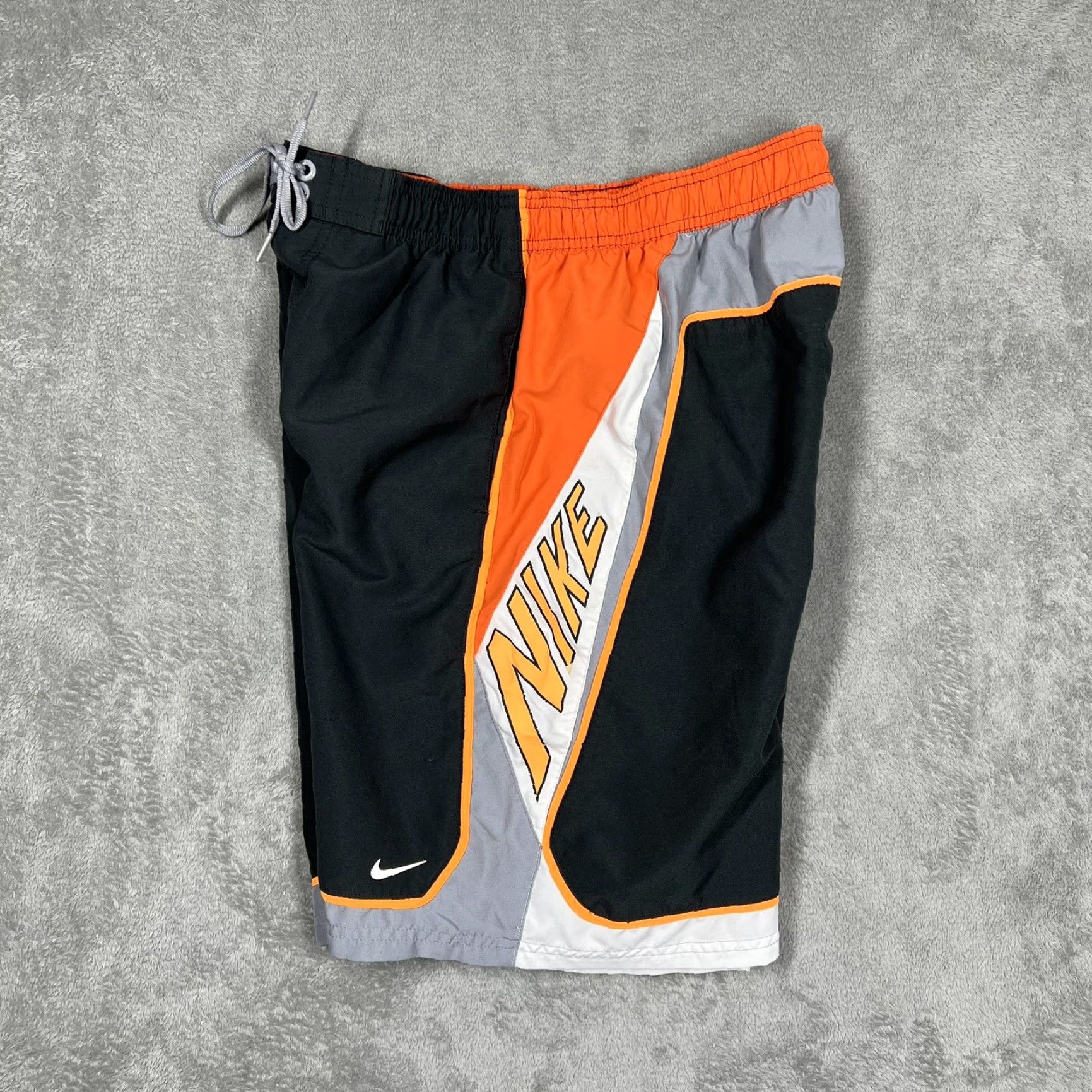 Nike Nike Mens Swim Trunks Regular Size M Gray Orange Beach Beach Surf Shorts 100% Polyester Size US 31 - 5 Thumbnail