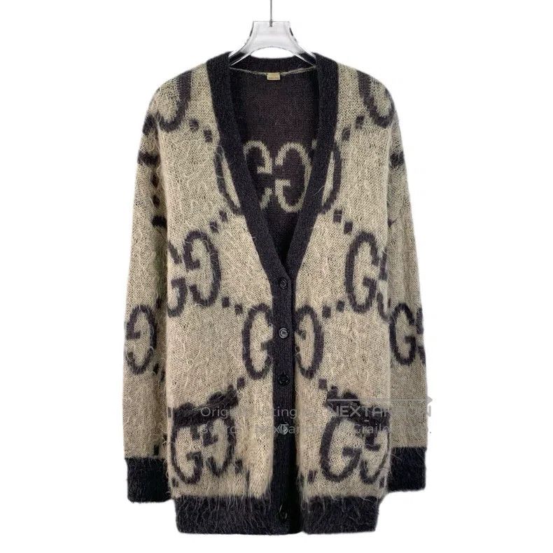 Gucci Gucci 24 colour-blocked logo inlay full-print Mahai wool V Size US S / EU 44-46 / 1 - 1 Thumbnail