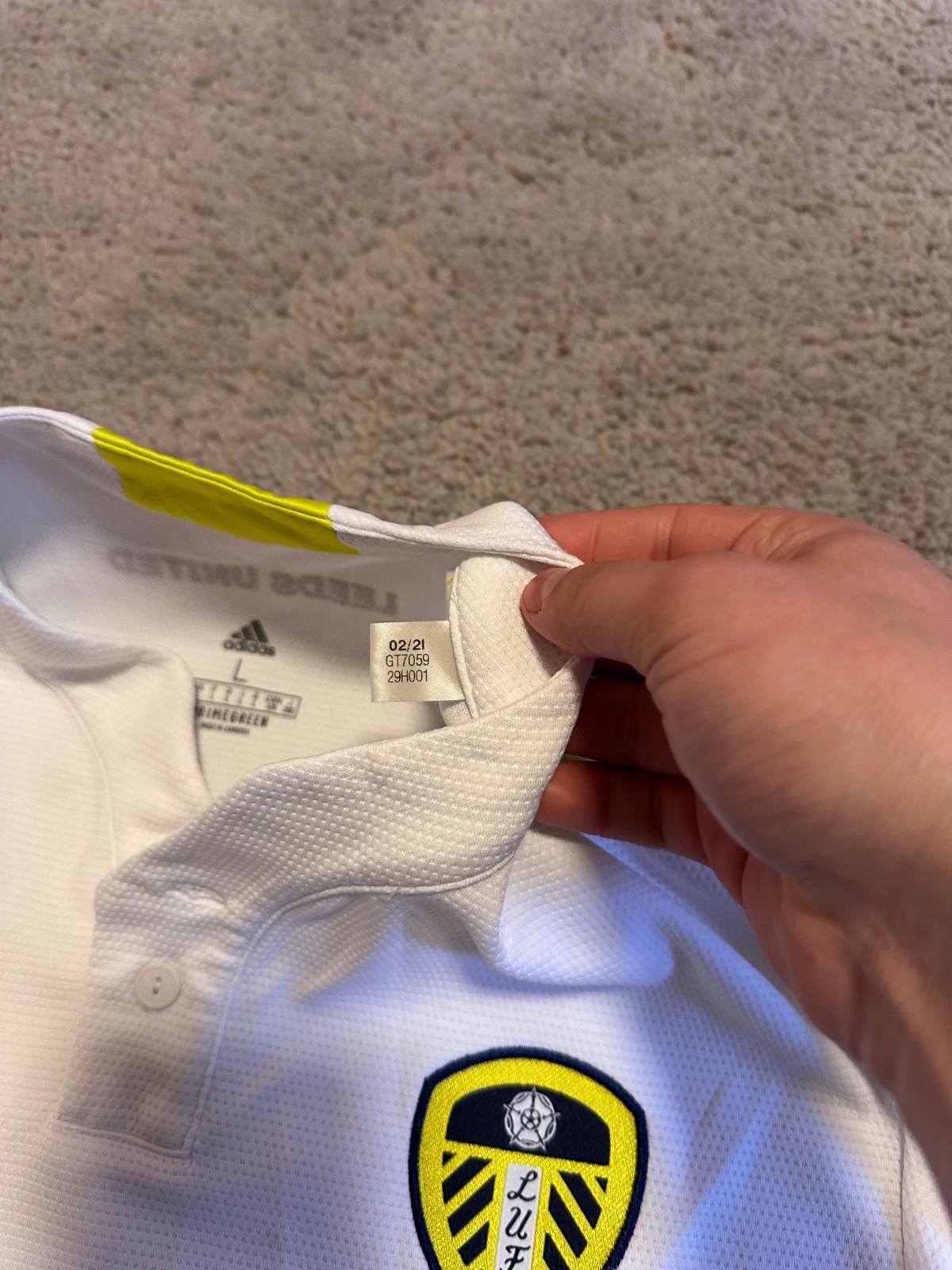 Adidas LEEDS UNITED 2021 2022 HOME FOOTBALL SHIRT SOCCER JERSEY Size US L / EU 52-54 / 3 - 6 Thumbnail