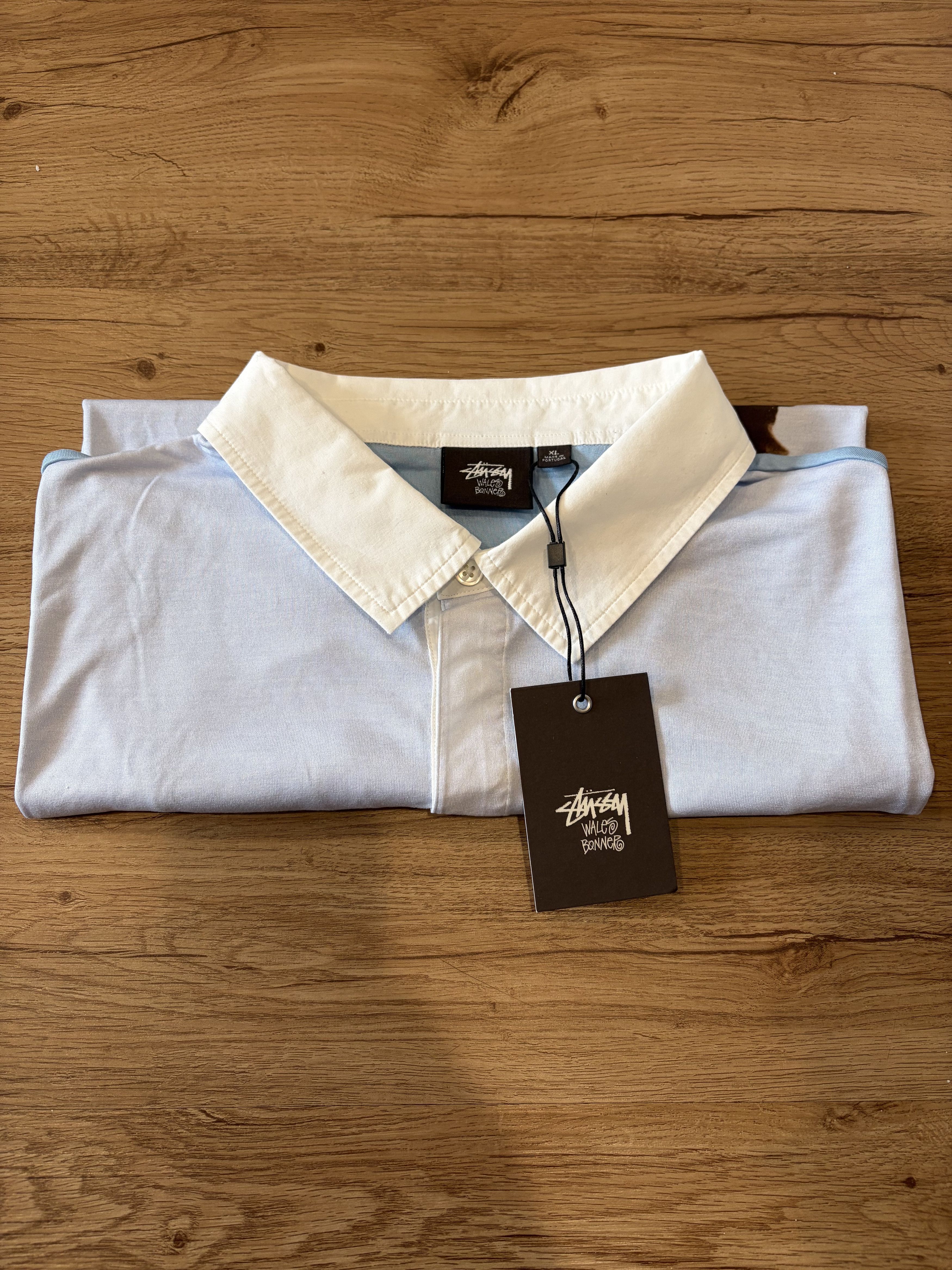 Stussy × Wales Bonner Stussy x Wales Bonner Blue Silk Polo Size US XL / EU 56 / 4 - 6 Thumbnail