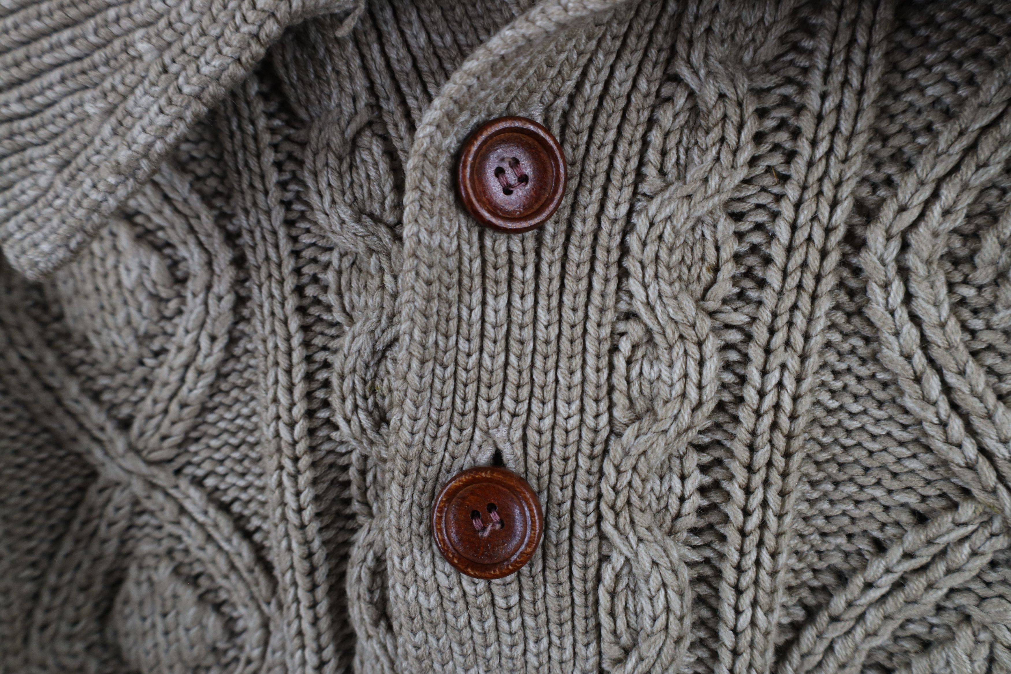 Vintage Vintage 70s Streetwear Fisherman Cable Knit Collared Sweater Size US M / EU 48-50 / 2 - 4 Thumbnail