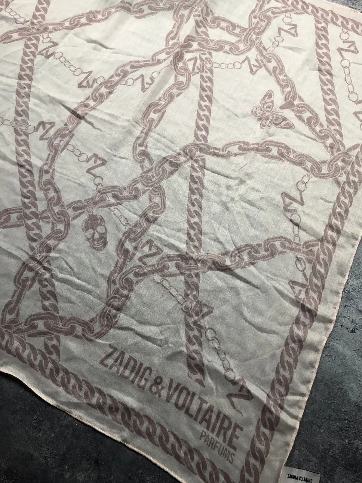 Zadig & Voltaire ZADIG&VOLTAIRE Parfumes Y2k Butterflies/Skull Logo Scarf Size ONE SIZE - 7 Thumbnail