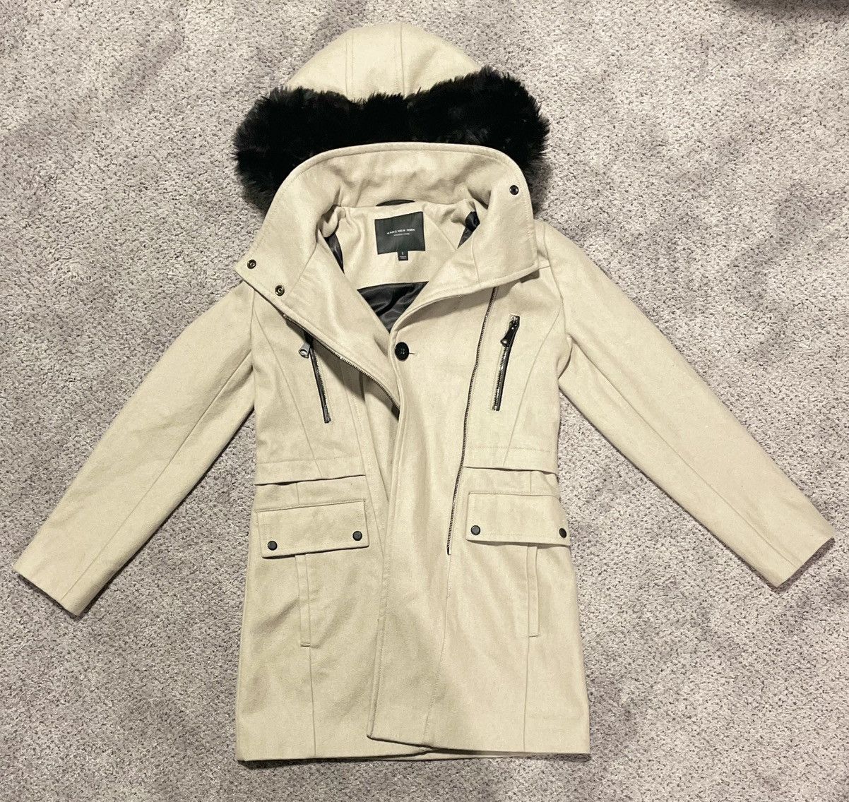 Andrew Marc Andrew Marc Women’s Long Wool Coat Parka Beige Size 2 (XS-S) Size XS / US 0-2 / IT 36-38 - 1 Thumbnail