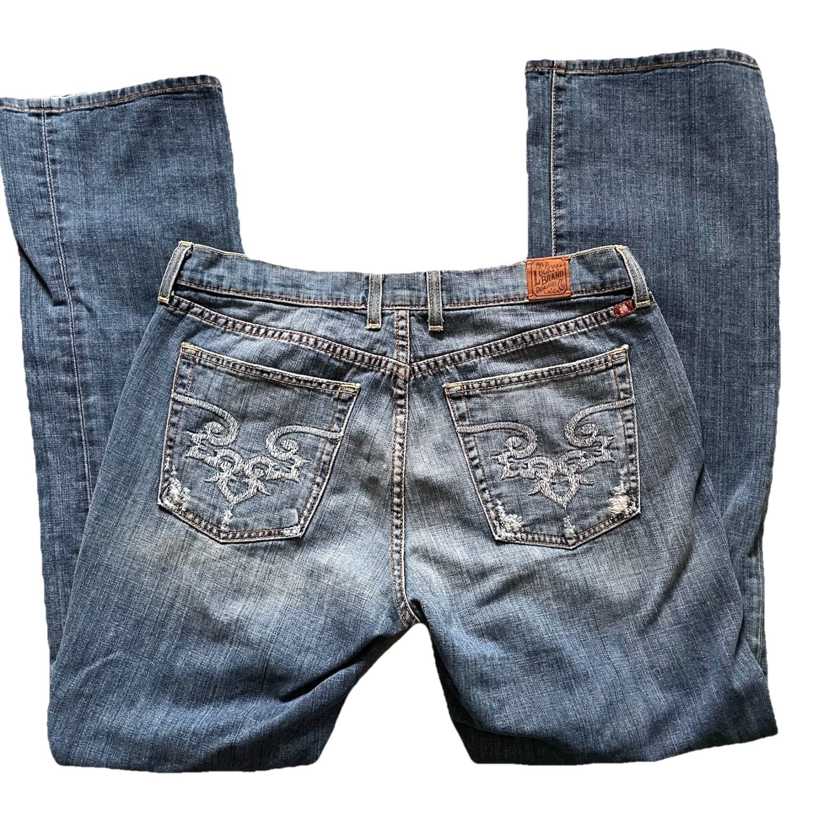 Lucky Brand Lucky Brand Blue Jeans Womens 12/31 Denim Straight Mid Rise 5-Pocket Classic Preppy 90s USA Mens? Size 34" / US 12 / IT 48 - 2 Thumbnail