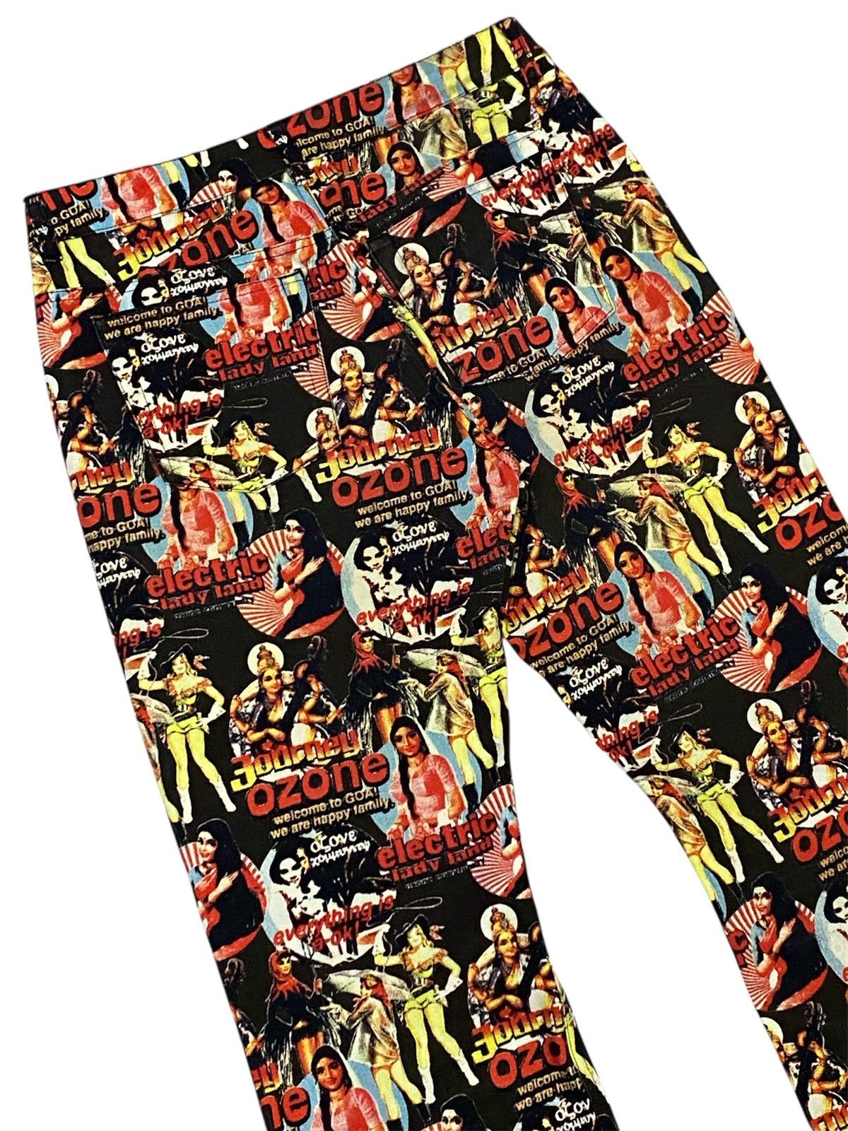 Vintage 💃90s Ozone Communituly Tokyo Cowgirls Printed Bootcut Jeans Size US 28 / EU 44 - 7 Thumbnail