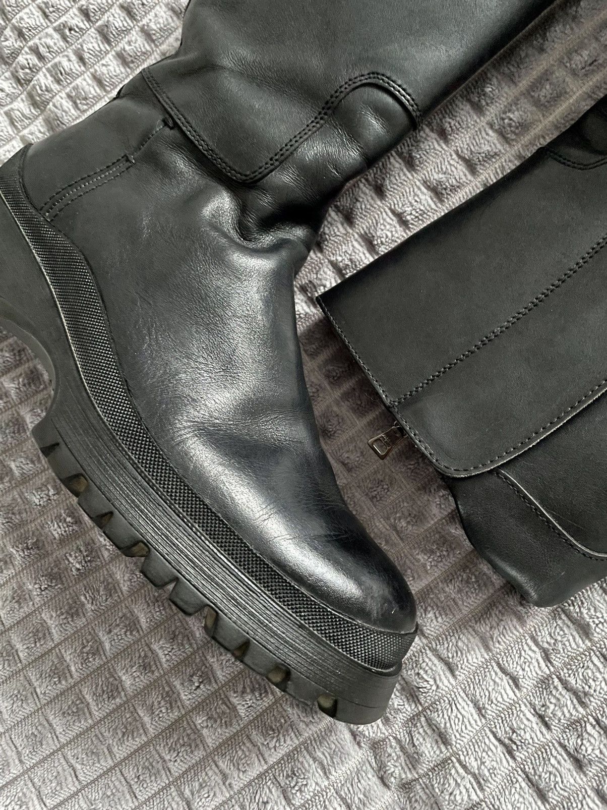 Prada Bella Hadid Prada Sport Brixxen Lug Sole Moto Zip Boots 8 UK Size US 9 / EU 42 - 16 Thumbnail