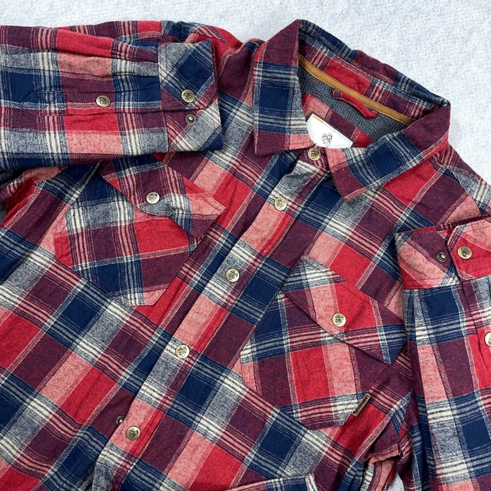 Vintage Legendary Whitetails Shacket Men Large Red Blue Flannel Shirt Jacket Lined Size US L / EU 52-54 / 3 - 2 Thumbnail