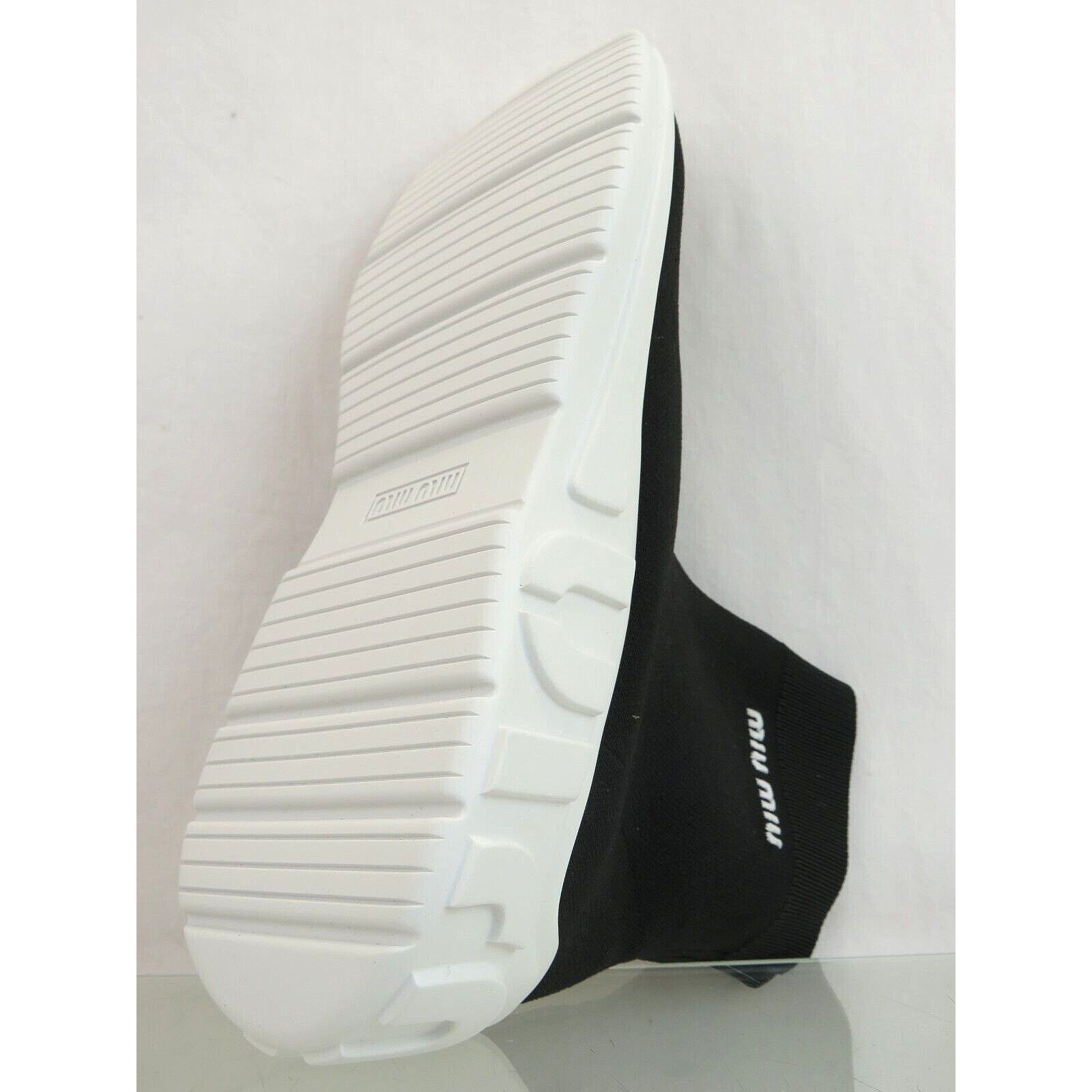 5T664C BLACK KNIT WHITE LOGO PULL ON HIGH SOCK SNEAKERS 41