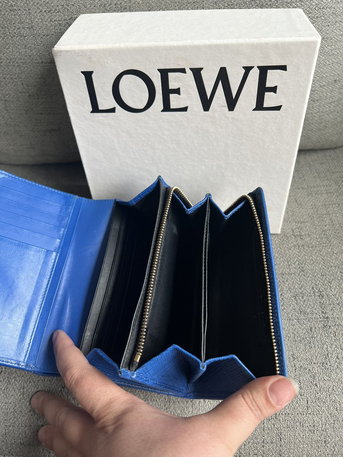 Loewe Textured Calfskin Small Vertical Zip Wallet
