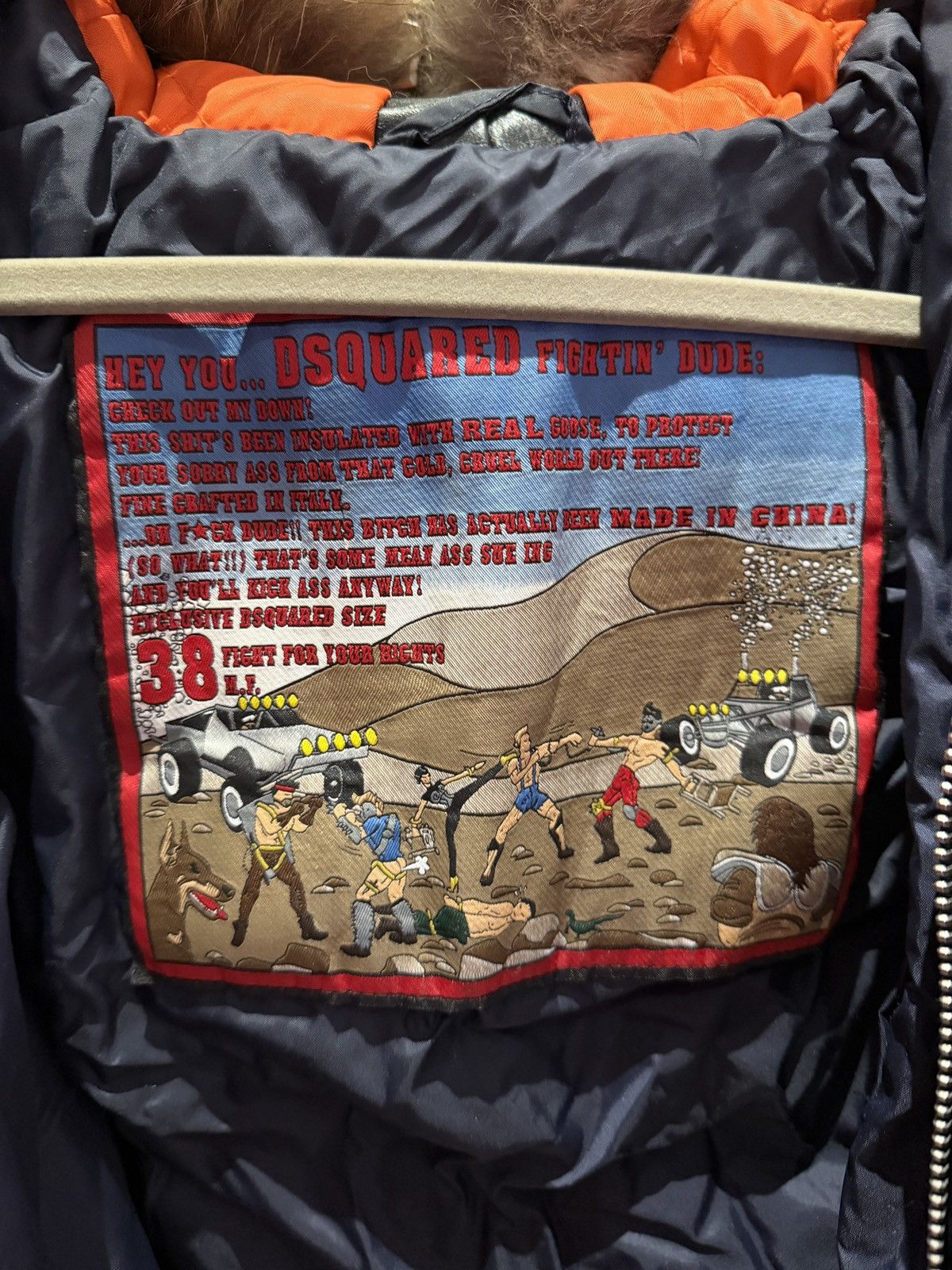 Dsquared2 Dsquared2 Down Jacket 2007 Runway “Fighting Dudes” Size XS / US 0-2 / IT 36-38 - 4 Thumbnail