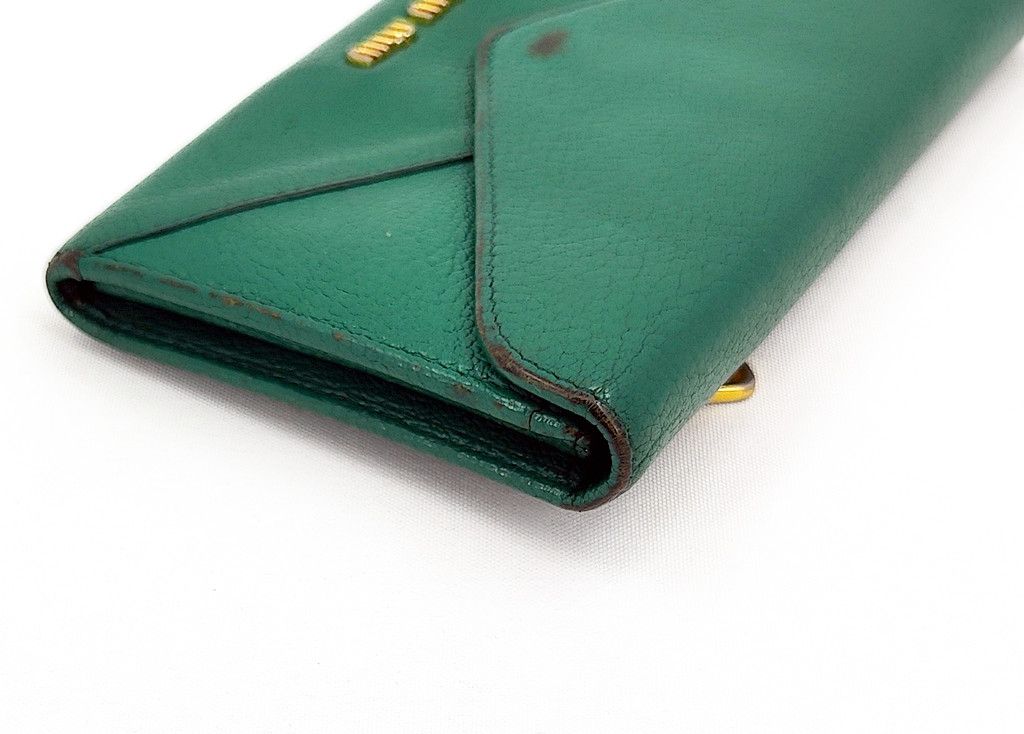 Miu Miu MIU MIU green leather large envelope wallet Size ONE SIZE - 9 Thumbnail