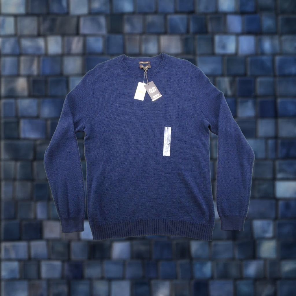 Tasso Elba Tasso Elba Sweater Men M Navy Blue Cotton Knit Crewneck Pullover Classic Preppy Size US M / EU 48-50 / 2 - 1 Thumbnail