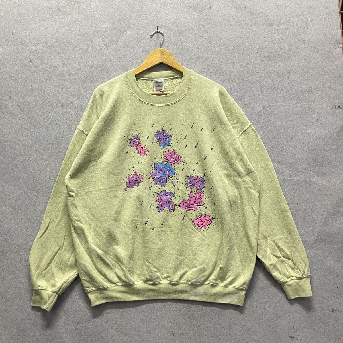Gildan Vintage Gildan Heavy Blend Abstract Leaf Graphic Sweatshirt Size US XL / EU 56 / 4 - 1 Thumbnail