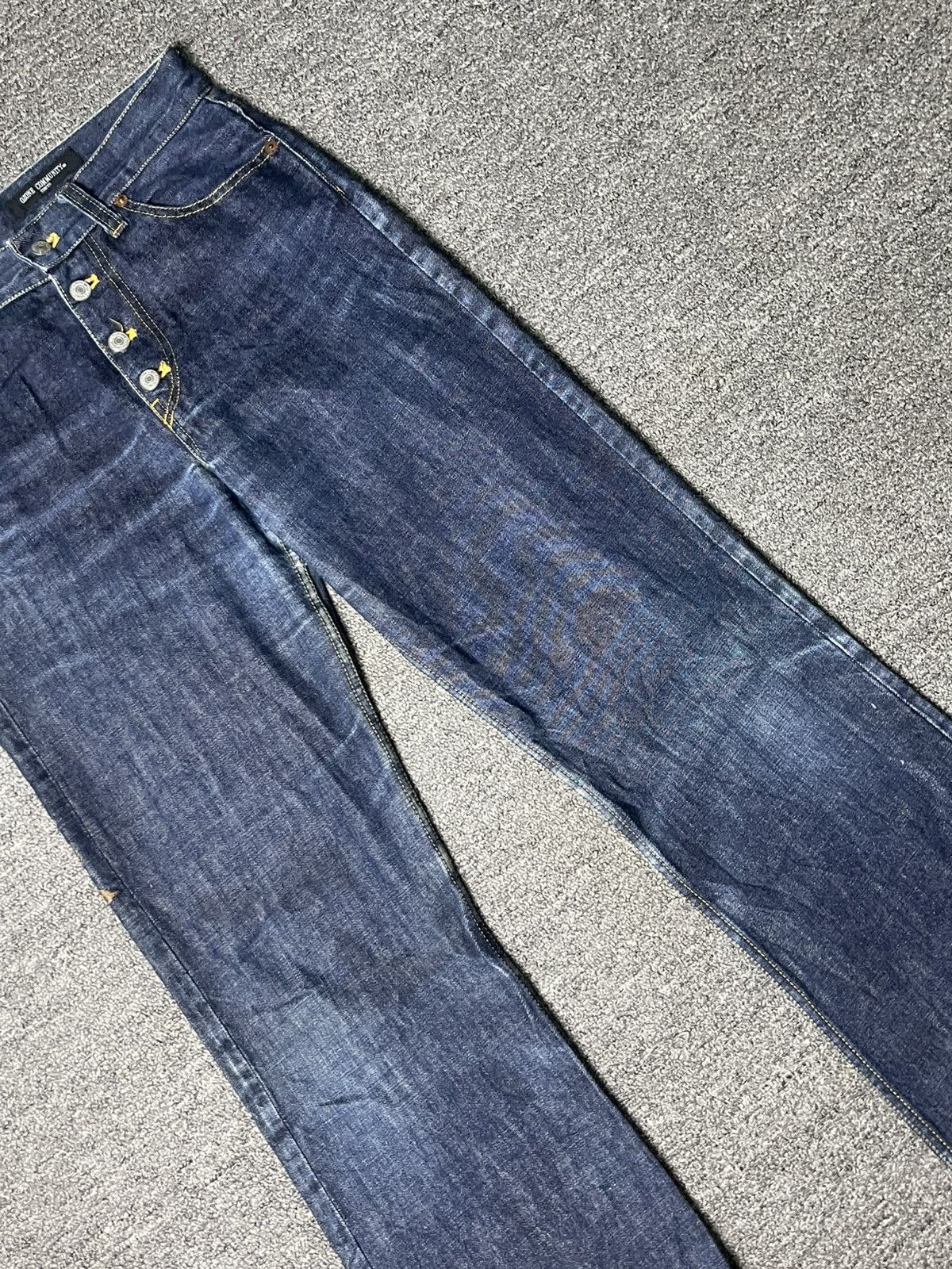 Japanese Brand × Vintage OZONE Flower Embroidery Flare Denim Jeans (91) Size US 28 / EU 44 - 3 Thumbnail