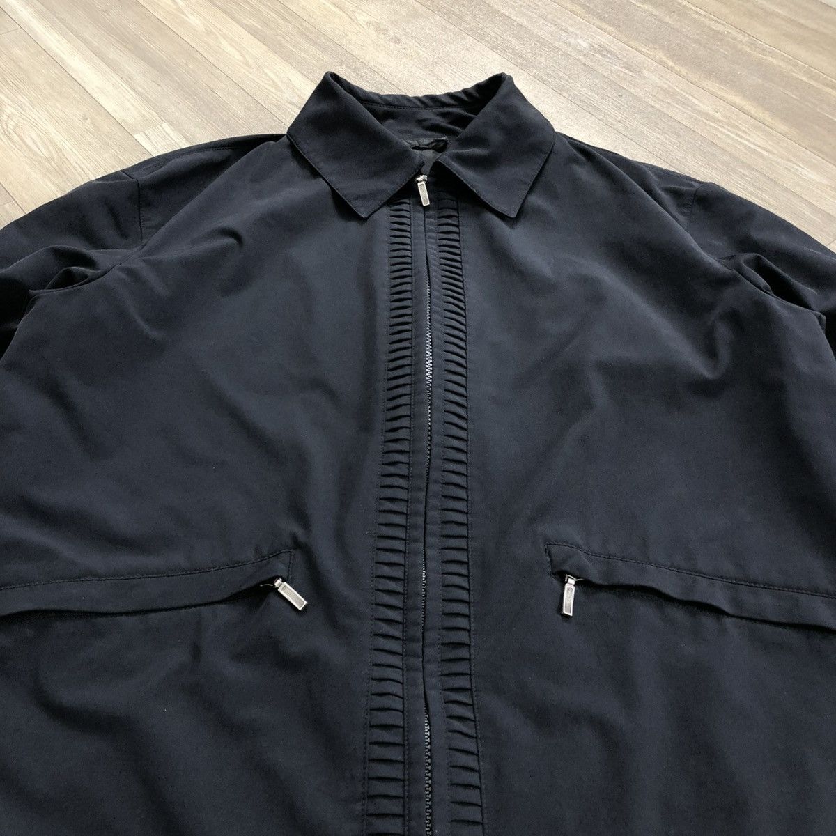 Versace 🇮🇹 Vintage Gianni Vercase Luxury Designer Black Work Jacket Size US L / EU 52-54 / 3 - 5 Thumbnail