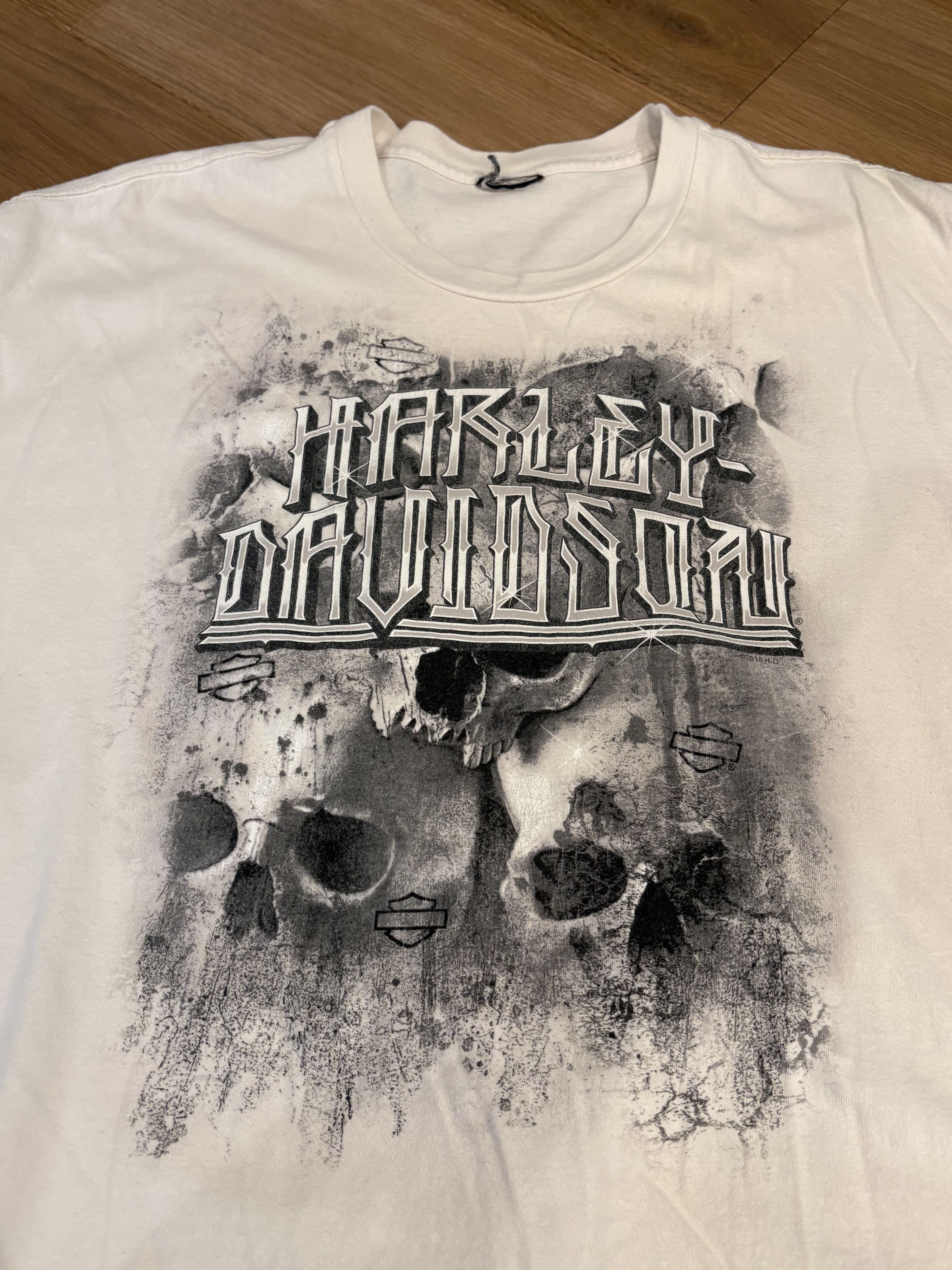 Harley Davidson Vintage Harley Davidson Smokey Skull Graphic T Shirt Size US XXL / EU 58 / 5 - 2 Thumbnail
