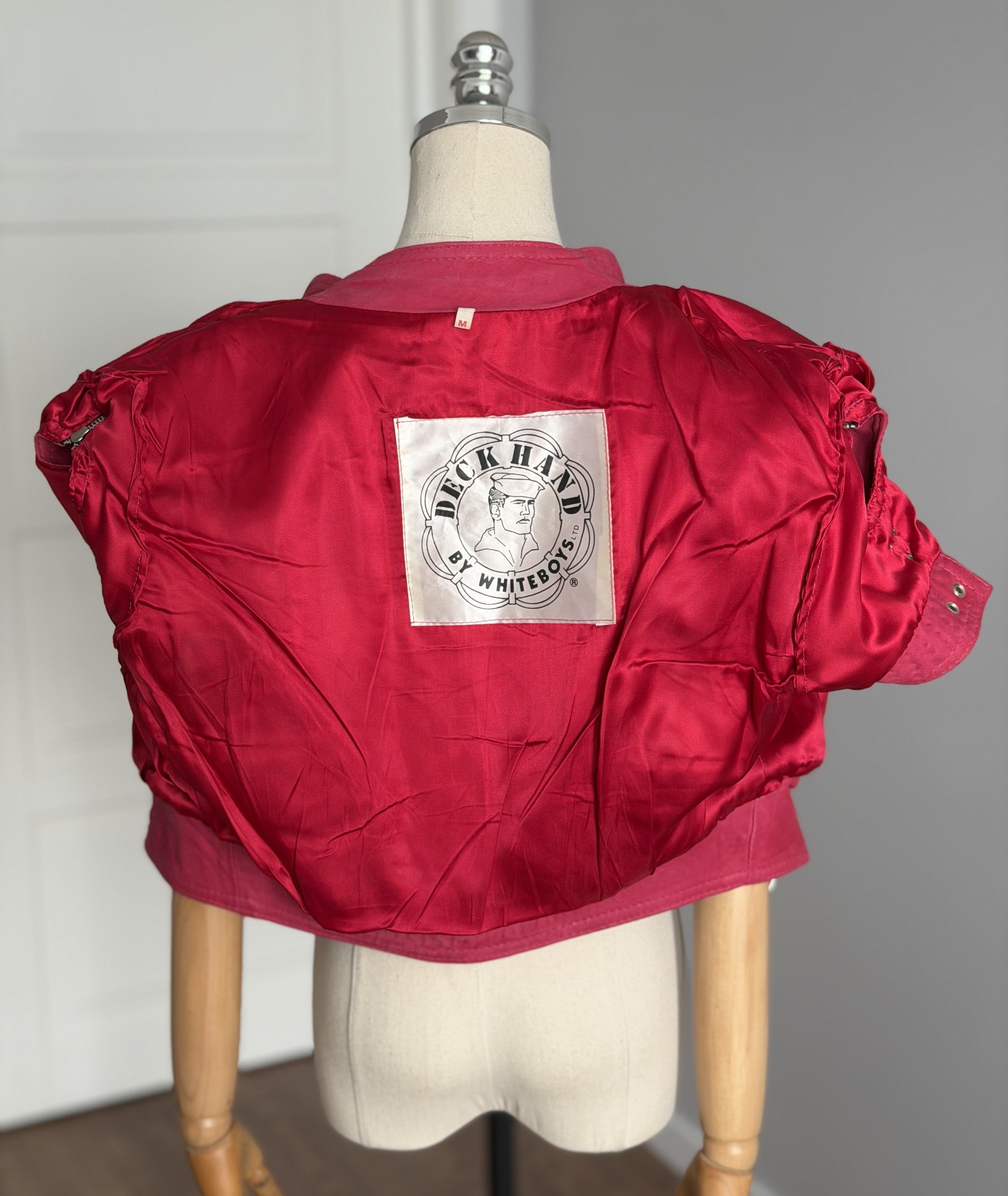 Other DECK HAND by WHITEBOYS Vintage Leather Pink Cropped Jacket Size M / US 6-8 / IT 42-44 - 25 Thumbnail