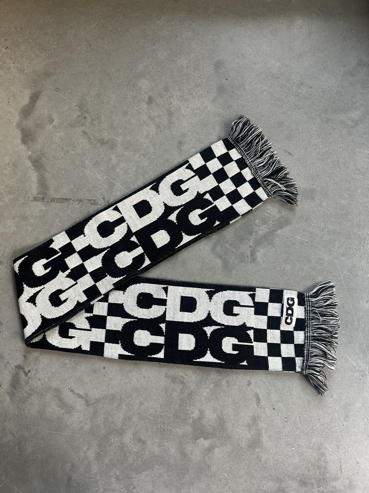 Comme des Garcons Comme des Garcons Checkered scarf black and white Size ONE SIZE - 1 Thumbnail