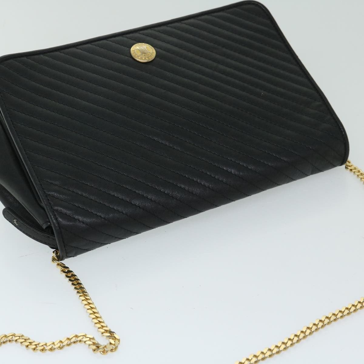 Celine CELINE Chain Shoulder Bag Leather Black Size ONE SIZE - 6 Thumbnail