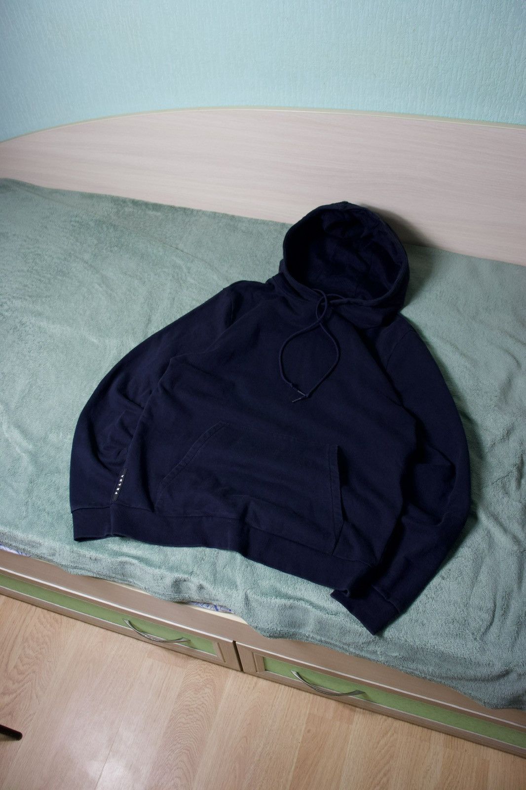 Prada Prada Luxury Black Tab Dark Blue Hoodie Rare Piece Size US XL / EU 56 / 4 - 1 Thumbnail