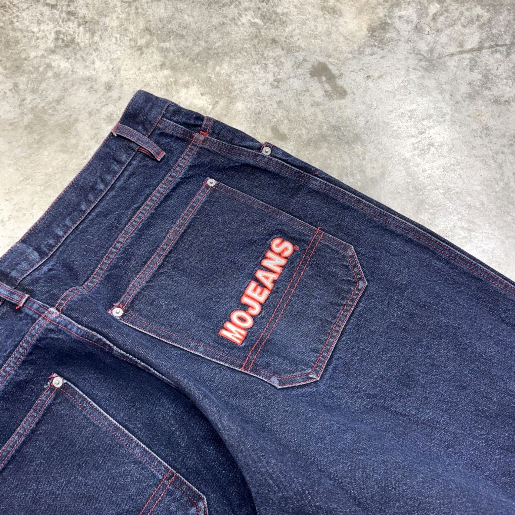 Vintage VINTAGE MOJEANS Jeans Mens 40x34 Blue Wide-Leg 5-Pocket Cotton Solid Logo Y2K Maurice Malone Hong Kong Mens Size US 40 / EU 56 - 3 Thumbnail
