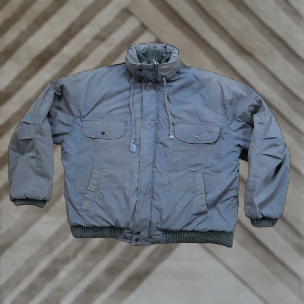 Vintage VINTAGE North Bay Jacket Mens L Blue Bomber Schematic Lined 80s Size US L / EU 52-54 / 3 - 1 Thumbnail