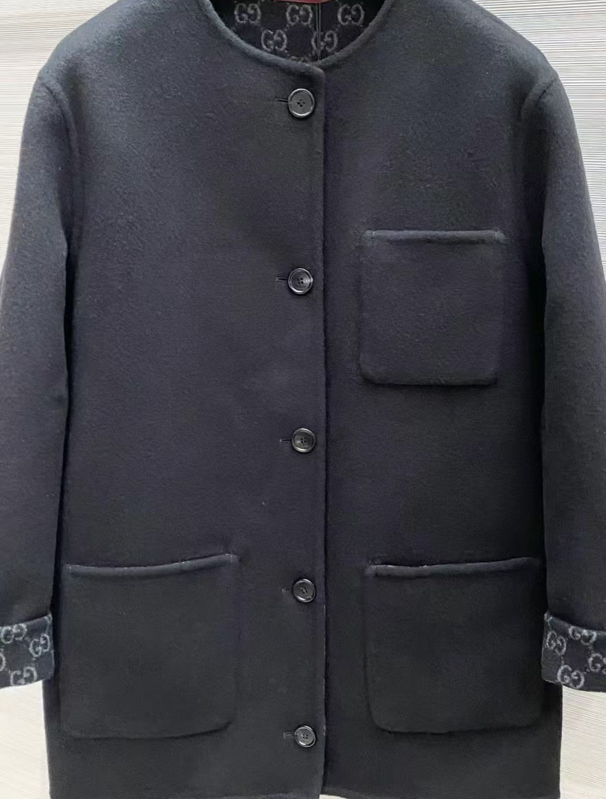 Gucci Gucci 25SS Classic Black Double-Faced Wool Coat J33 Size XXS / US 00 / IT 34 - 3 Thumbnail