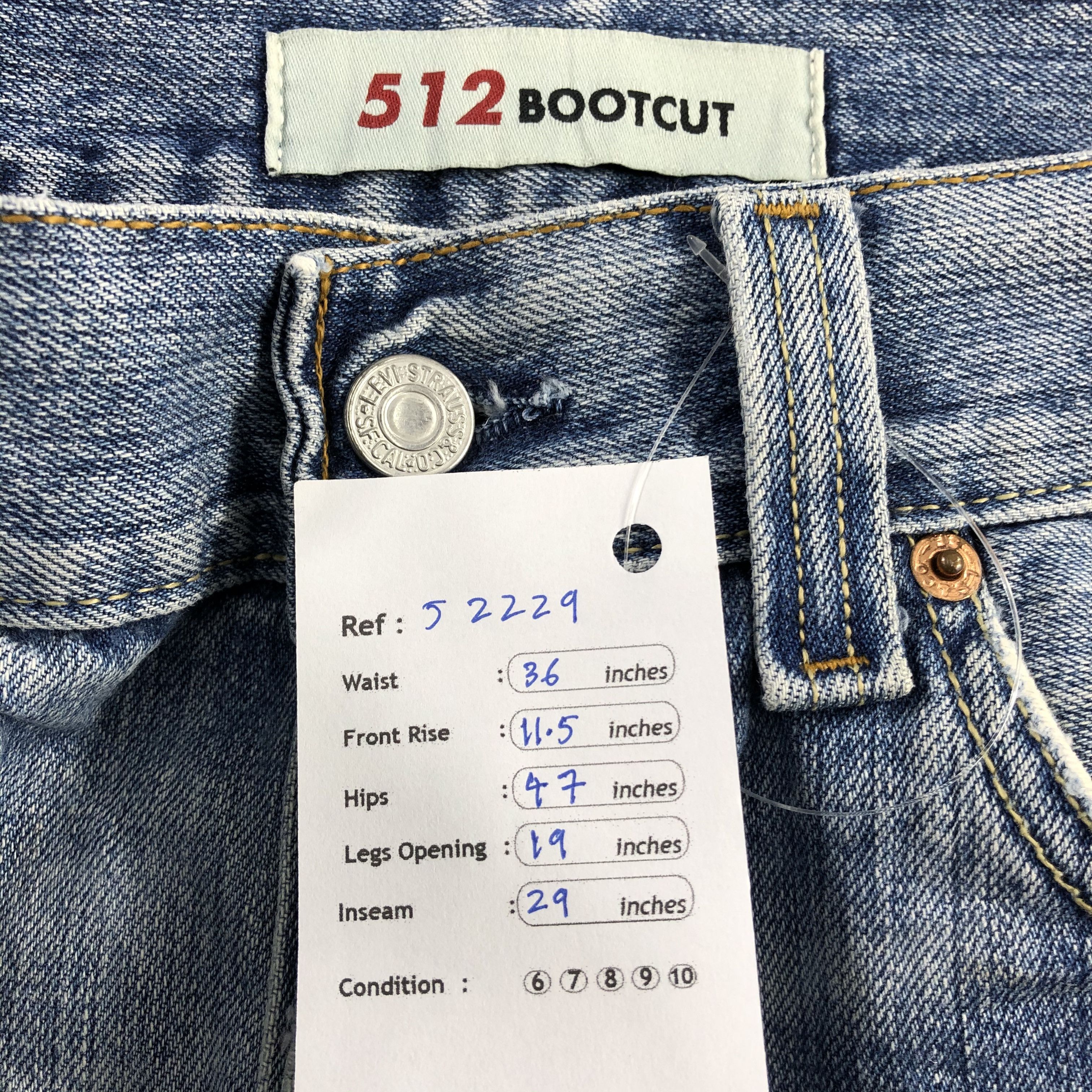Levi's Vintage Light Wash Levis 512 Jeans-J2229 Size US 36 / EU 52 - 13 Thumbnail