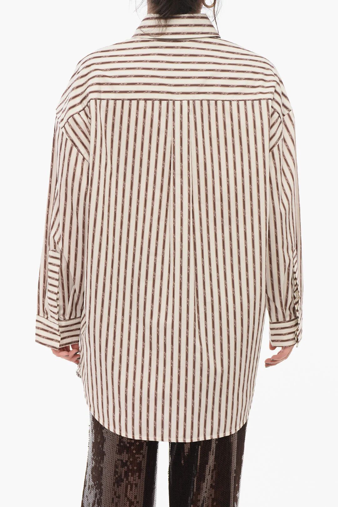 Amiri og1mm0426 Long-Sleeved Blouse in Brown Size S / US 4 / IT 40 - 2 Thumbnail