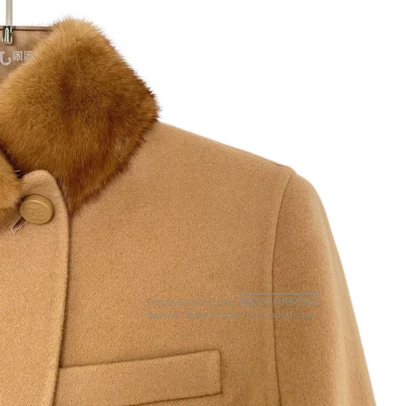 Fendi Fendi Beige Water Mink Goat Cashmere Women's Elegant Coat Size 4XL / US 24-26 - 3 Thumbnail