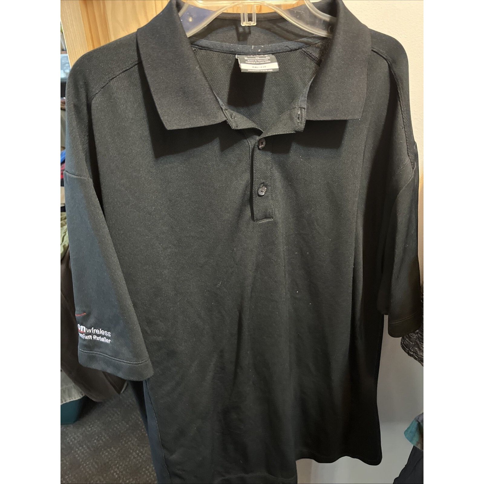 Nike Nike Golf Dri Fit Verizon Mens XL Black Polyester Polo Shirt Size US XL / EU 56 / 4 - 12 Thumbnail