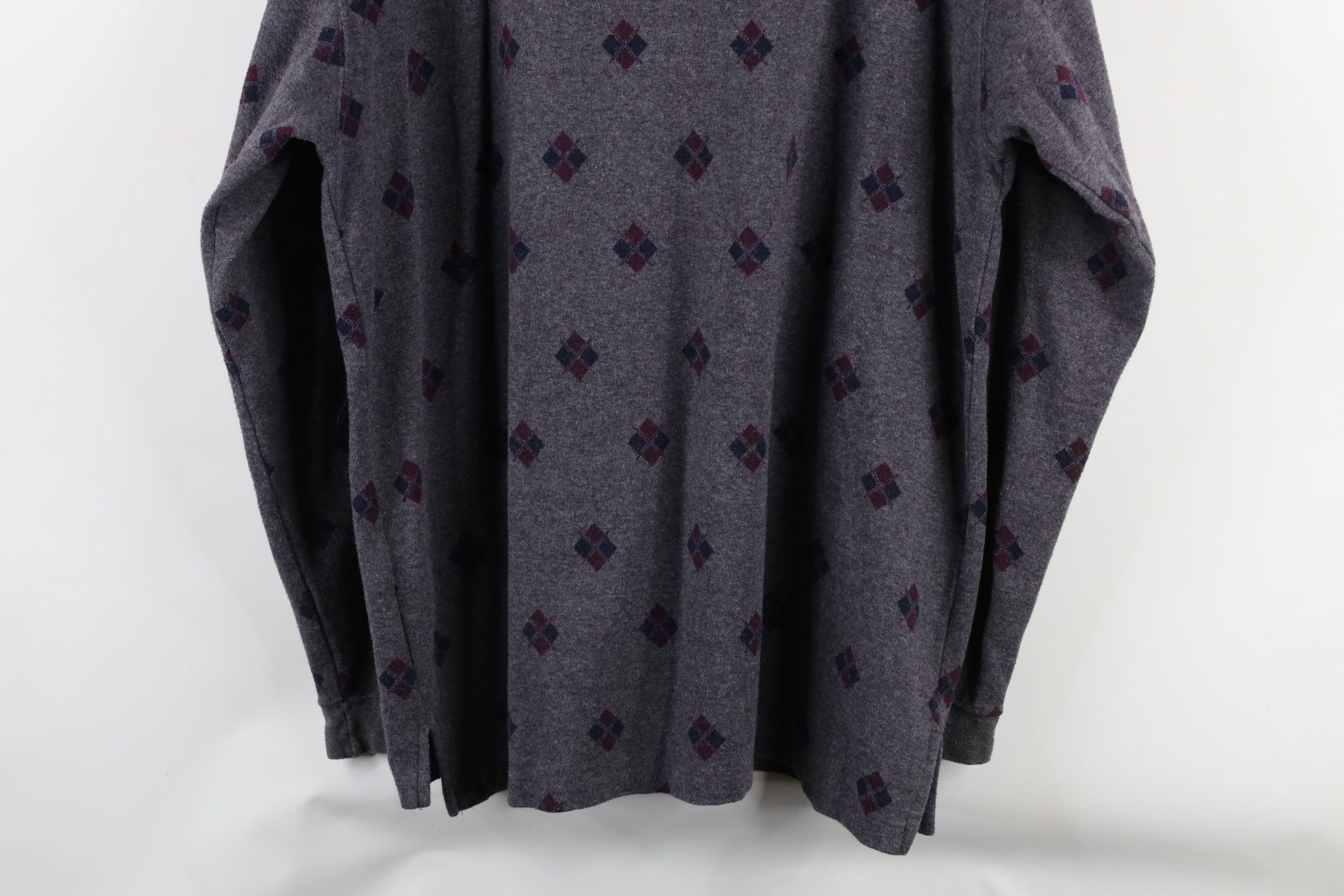 Eddie Bauer × Vintage Vintage 90s Eddie Bauer Diamond Long Sleeve Rugby Polo USA Size US L / EU 52-54 / 3 - 7 Thumbnail