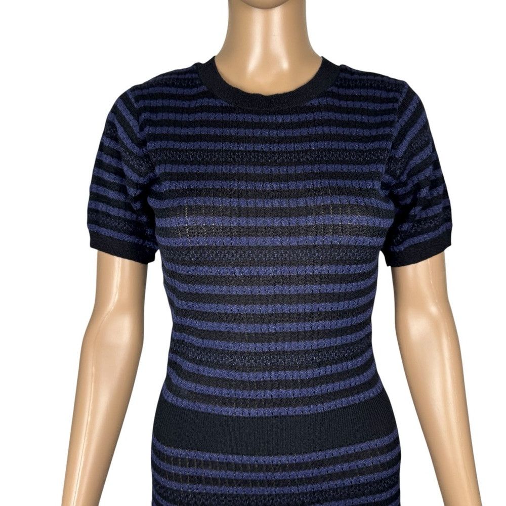 Zara NWT New Zara Striped Knit Viscose Short Sleeve Dress Size S Size S / US 4 / IT 40 - 3 Thumbnail