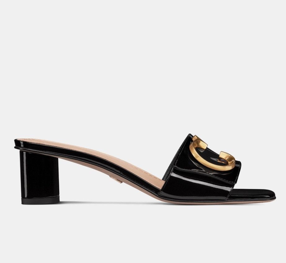 Dior Dior C'EST DIOR HEELED SLIDE Black Patent Calfskin Size US 9 / IT 39 - 3 Thumbnail