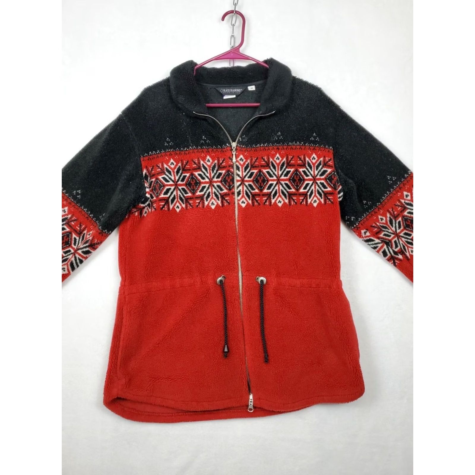 Black Diamond VINTAGE Black Diamond Full Zip Fuzzy Fleece Nordic Fair Isle Ski Jacket Mens M Size US M / EU 48-50 / 2 - 2 Thumbnail