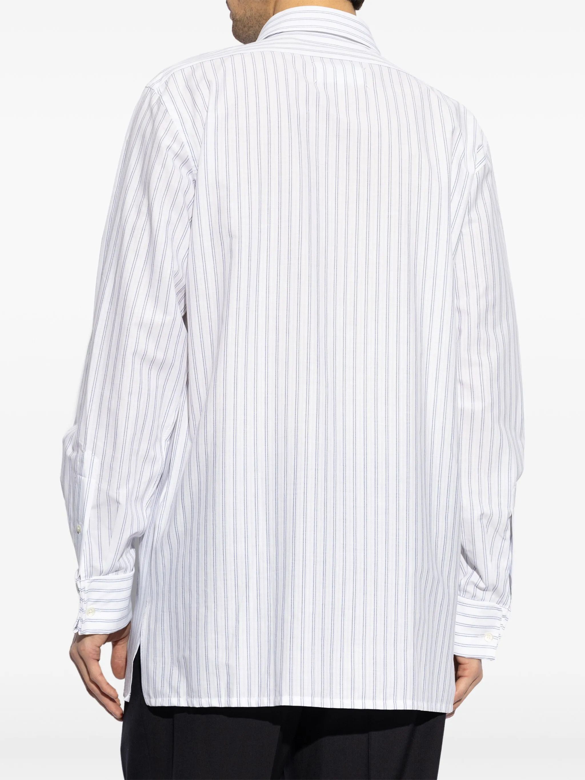 Maison Margiela o1w1db10126 Striped Shirt in White Size US XL / EU 56 / 4 - 4 Thumbnail